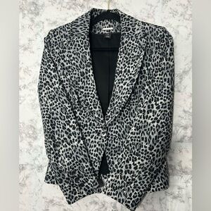 White House Black Market Leopard Print Blazer